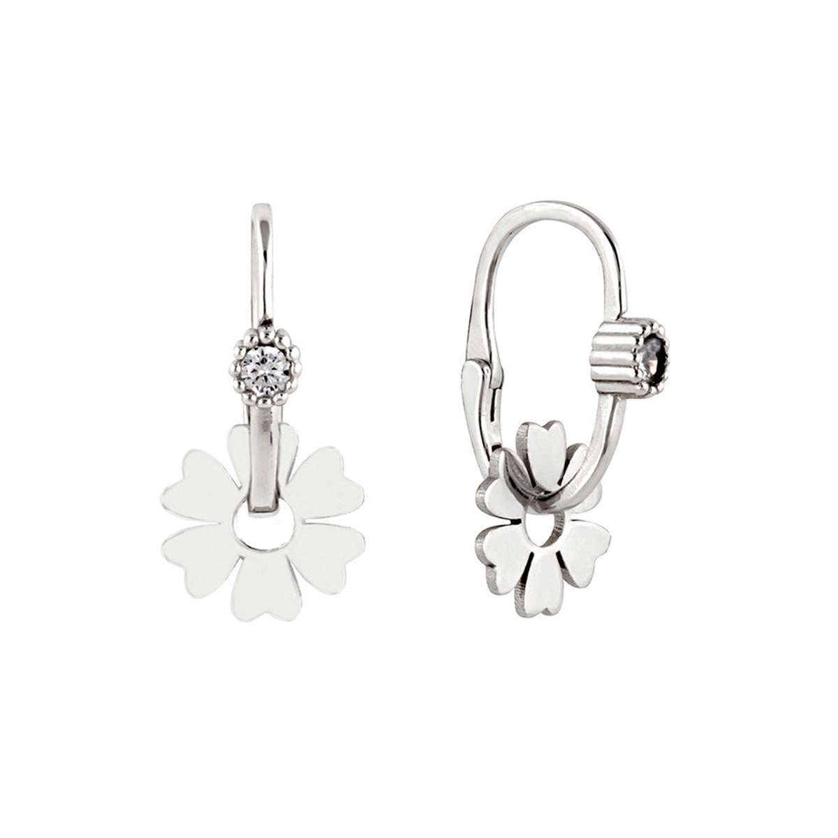 Clover Coupe Earrings Silver
