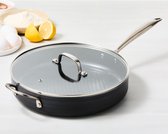Bol.com ISENVI Victoria Forged keramische hapjespan 30 CM - RVS greep - Antraciet - Keramisch - 100% PFAS PTFE en PFOA vrij - 10... aanbieding