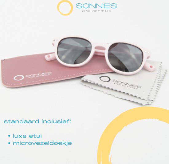 Sonnies - Kinder Zonnebril Livorno Rosa - Leeftijd 7 jaar - 8 jaar - 9 jaar - 10 jaar - gepolariseerde glazen met UV400 bescherming - lichtgewicht - buigzaam & flexibel - jongens & meisjes - kinderzonnebril - Zonnebril Kind - kleur roze van Sonnies — afbeelding 3