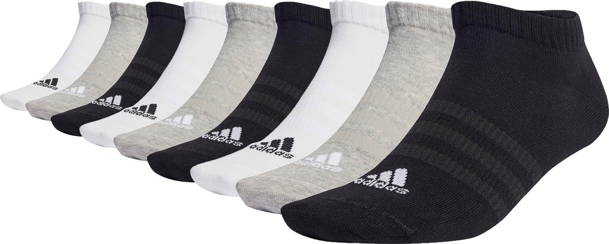 SOKKEN 9 paar adidas Sportswear laag uitgesneden sneakersokken unisex korte sokken Zwart