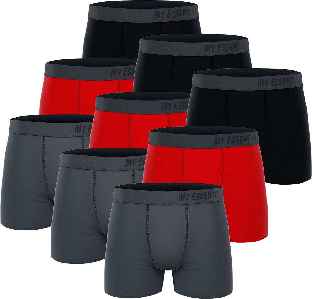 BOXERS 9 PACK My Essential Clothing Basic Boxershorts Katoen Biologische herenshorts Ondergoed MYE1BCX3