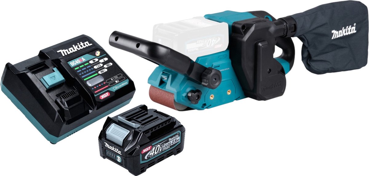 Makita BS 001 GD101 Snoerloze bandschuurmachine 40 V max. 76 x 533 mm borstelloos + 1x oplaadbare accu 2,5 Ah + lader