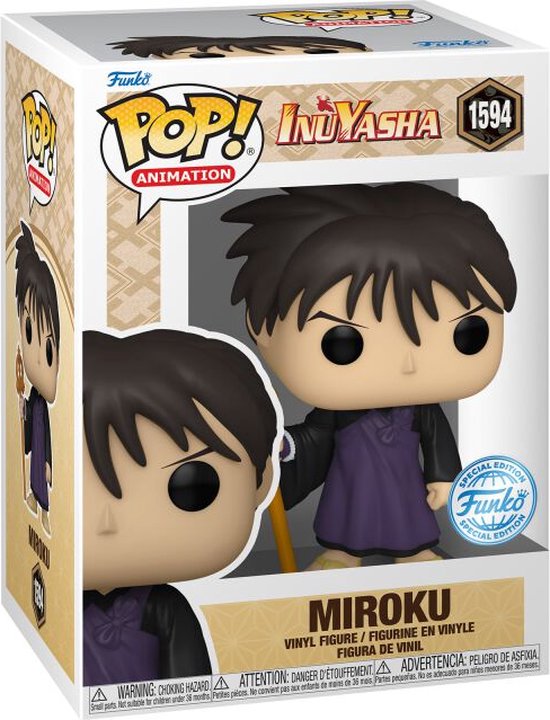 InuYasha Rin Vinyl Figure No. 1296 Funko Doll! Multi-Colour PVC Anime, Fan Merch, TV Series InuYasha Rin Vinyl Figure No. 1296 Funko Doll! Multi-Colour PVC Anime, Fan Merch, TV Series