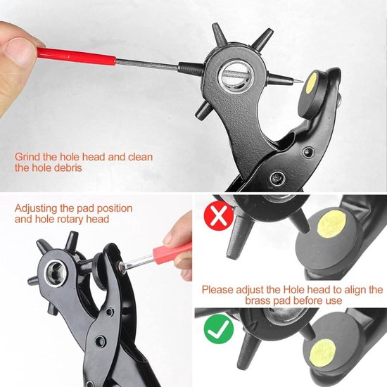 Multi-size Leer Perforator Set voor Doe-het-Zelf Projecten - Perfect
