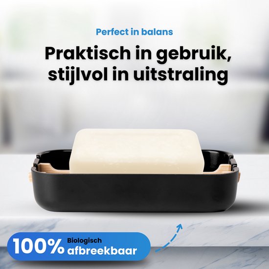 Porte-savon Hanamura - Biodégradable - Porte-savon pour salle de bain et Cuisine - Bamboe