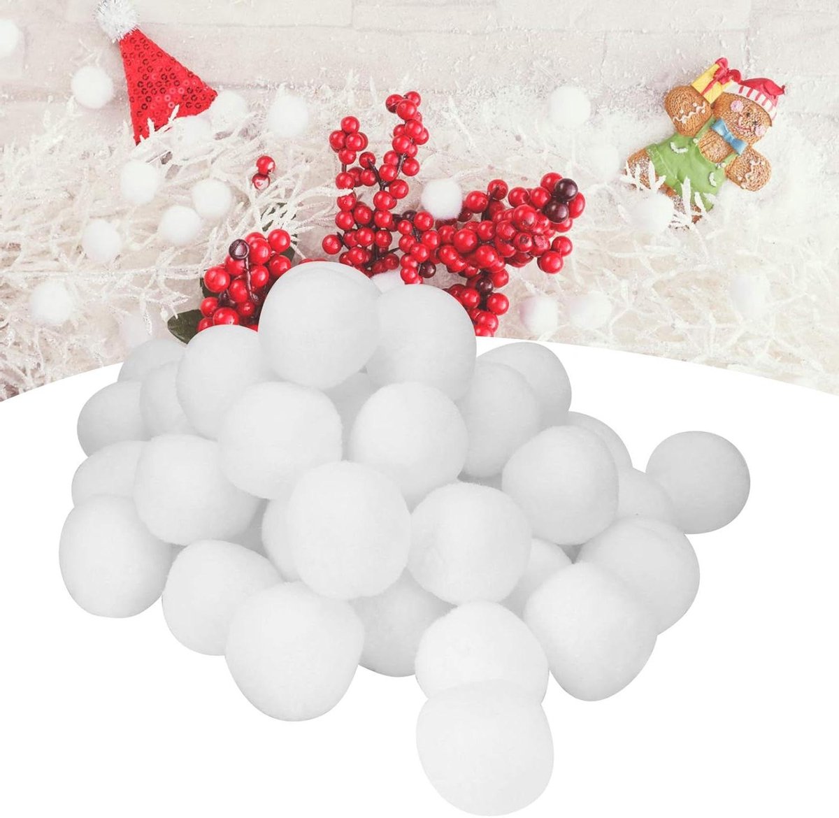 Sneeuwbal 50 stuks 7 cm Imitatie Sneeuw Bal - Kerst Decoratie - Speelgoed - Indoorspel Props .