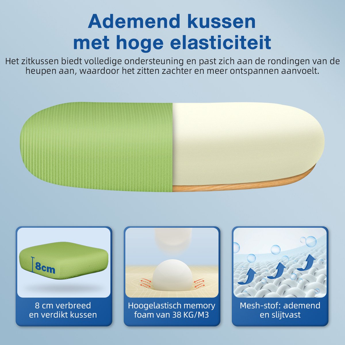 Elekiatech Ergonomische Bureaustoel - Bureaustoel met Opklapbare Armleuningen - Bureaustoelen voor Volwassenen - 150 Kg - Groen-wit thumbnail 4