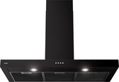 Bol.com ETNA AB290ZT - Blokmodel Schouwkap (90cm) - Zwart - Energielabel A - 3 Afzuigstanden - 2 LED spots - Afvoer naar buiten ... aanbieding