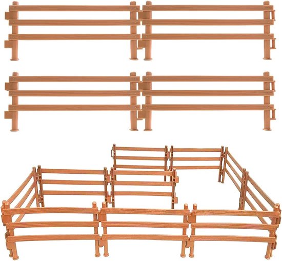 Foto: Jgs paardenhek speelgoed 50 stuks paardenhek accessoires speelhek voor kinderen boerderij koppelspeelgoed miniatuur omheining boerderijspeelgoed paard corral hekwerk accessoires