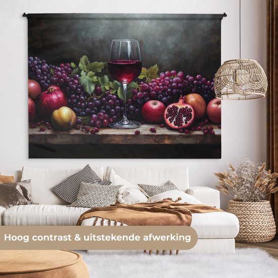 Tapisserie murale 180x135 cm - Vin - Fruits - Nature morte - Tapisserie - Tapisseries