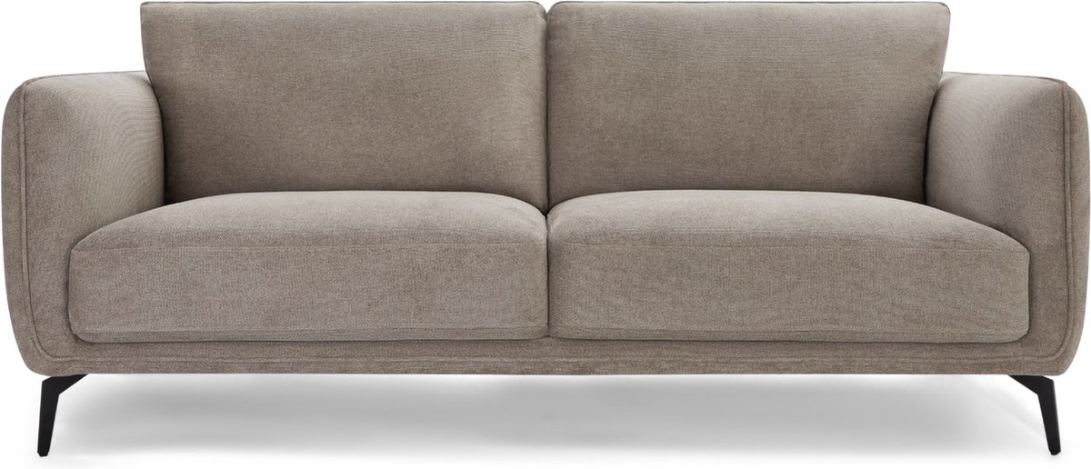 3-Zits Bank Beige - Metaal/Polyester - 197x85x85cm - Selena - Giga Meubel