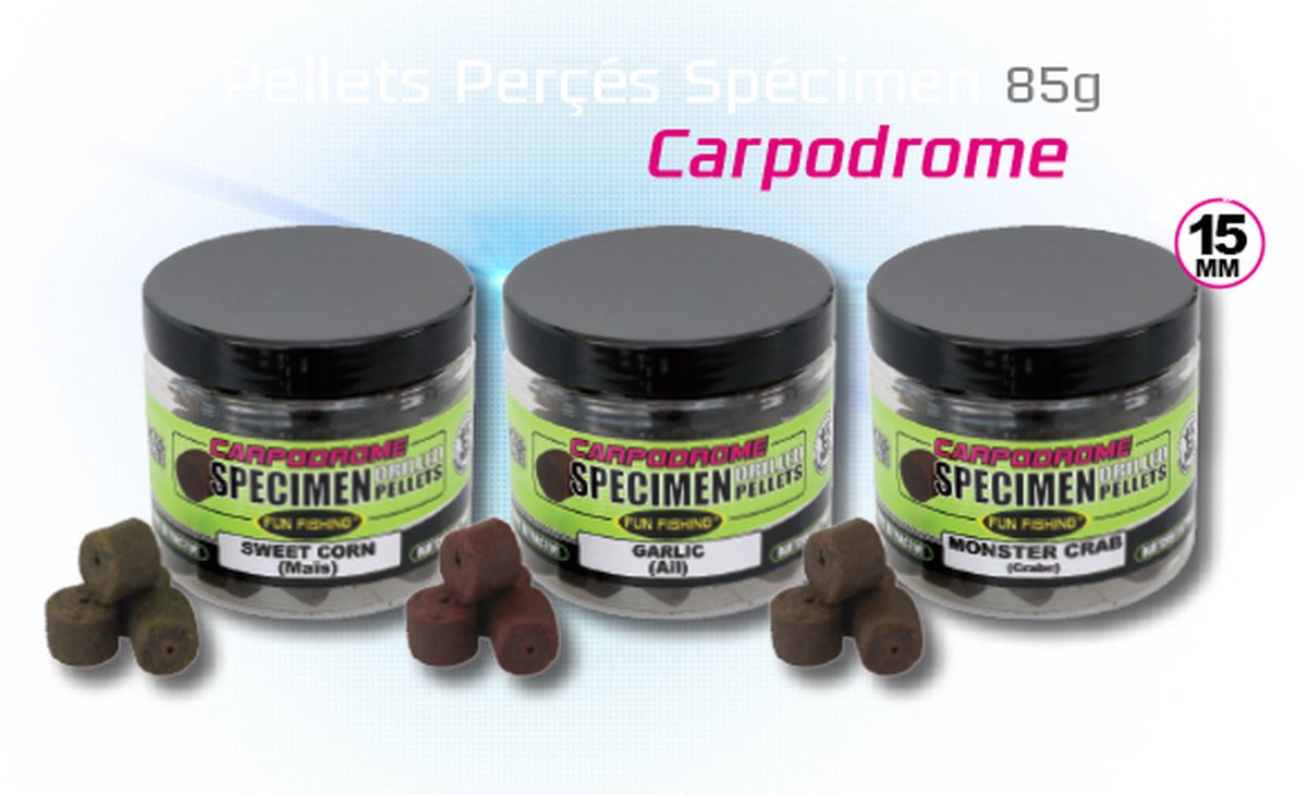 Fun Fishing Carpodrome Specimen Drilled Pellets 15mm (85gr) - Smaak : Garlic