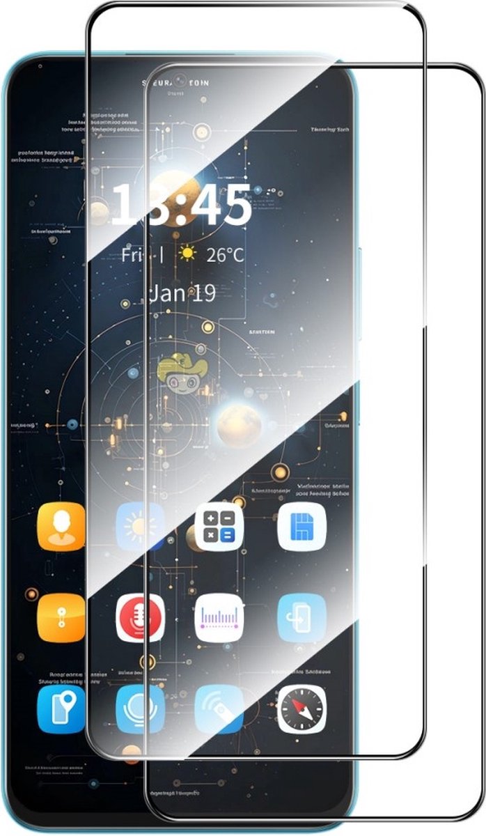 Screen Protector - Geschikt voor Motorola Moto G15 / G15 Power Screen Protector - Full-Cover Tempered Glass Duo-Pack - Zwart