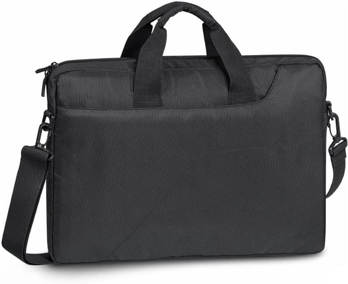 Ultra Slim Schoudertas voor Laptops en Tablets tot 15,6 inch - Anti-Shock Padding - Zwart