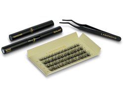 Lashnovo - Nola - DIY Cluster Lashes - 10 & 12 & 14 mm - Wimperextensions - Bond, Sealant, Remover - Nepwimpers Bundel