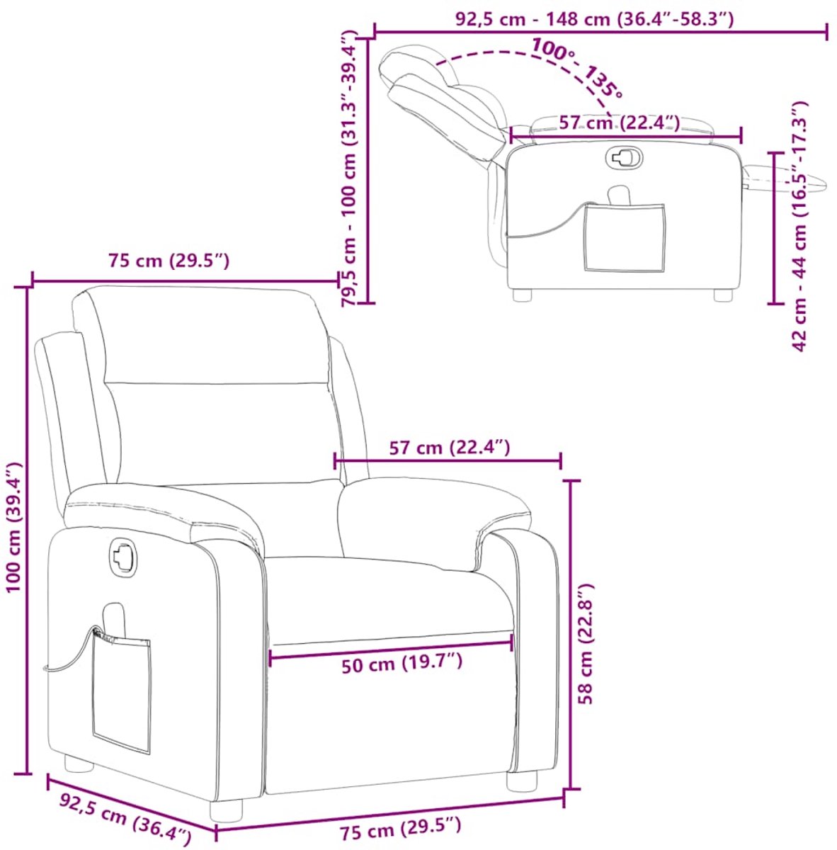 Massagestoel Verstelbaar Kunstleer Zwart - Ergonomische - afbeelding 3