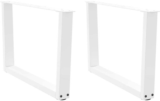 VidaXL Eettafelpoten - 2 Stuks - U-vormig - Wit Staal Eettafelpoten Tafelpoten Set Staal Tafelpoten Witte Tafelpoten Moderne Tafelpoten