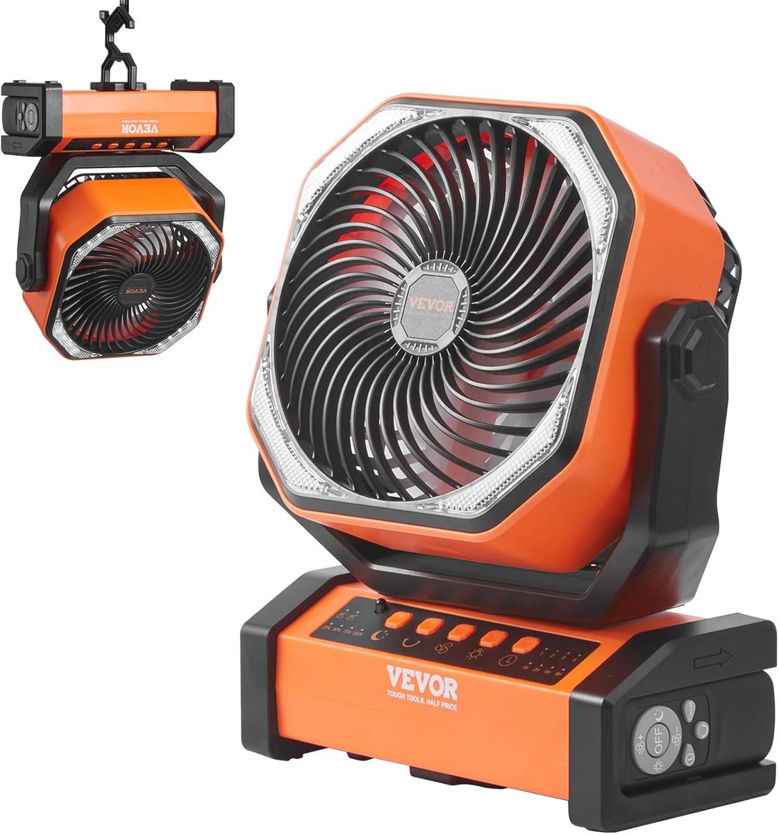 Draagbare USB-ventilator - Oplaadbaar, Stil en Draaibaar met 4 Snelheden voor Slaapkamer en Reizen