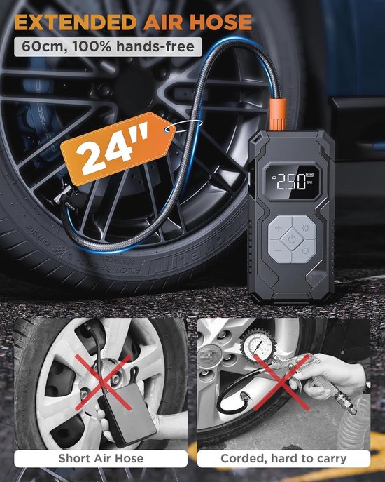 Draagbare Bandenpomp 0-10 bar gecalibreerd EWO 350.20 - - Bandenvulpistolen - EAN: 4030875006421