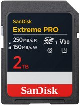 Bol.com SanDisk SDXC Extreme Pro 2TB 250/150 mb/s - V30 - Rescue Pro DL 2Y aanbieding
