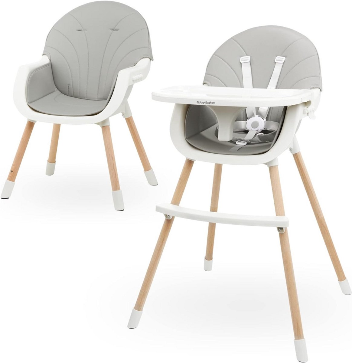 Zylo® Kinder Eetstoel - Baby Eetstoel - Kinderstoel Baby - ‎46x56x91 - Lichtgrijs