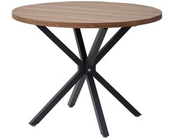 RM Store® - Ronde Eettafel - Salontafel - 2-4 Personen - Stalen Frame - Woonkamer - Kantoormeubilair - 100 x 76 cm.