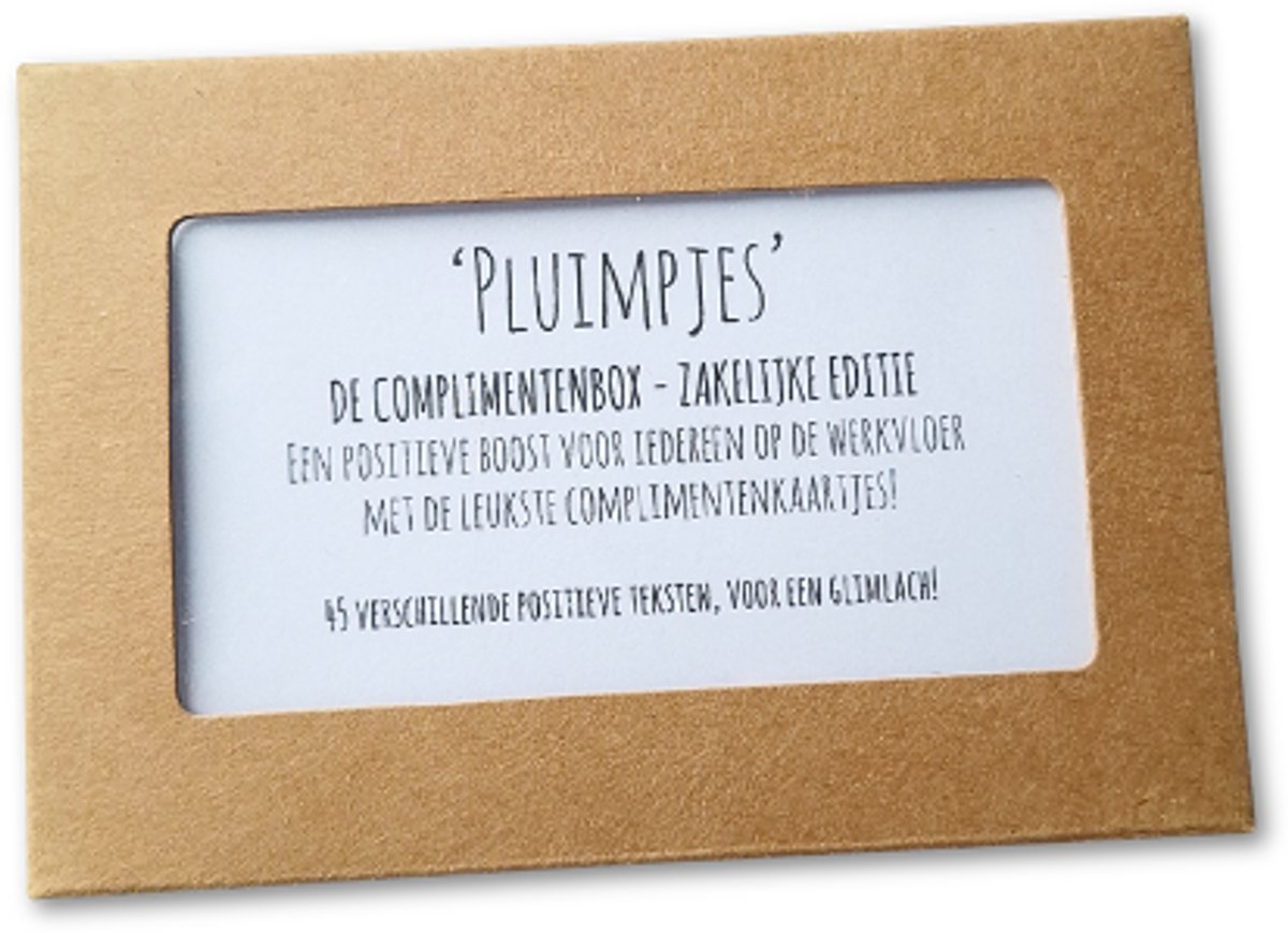 De Complimentenbox - zakelijke edite - complimentenkaartjes zonder hartjes - Liefs op papier