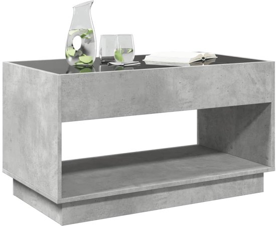Vierkante salontafel wit hoogglans met 16 kleuren LED-verlichting, sofatafel, moderne woonkamertafel in tech stijl, woonkamer slaapkamer bijzettafel 70 x 70 cm (draaibaar bovendeel