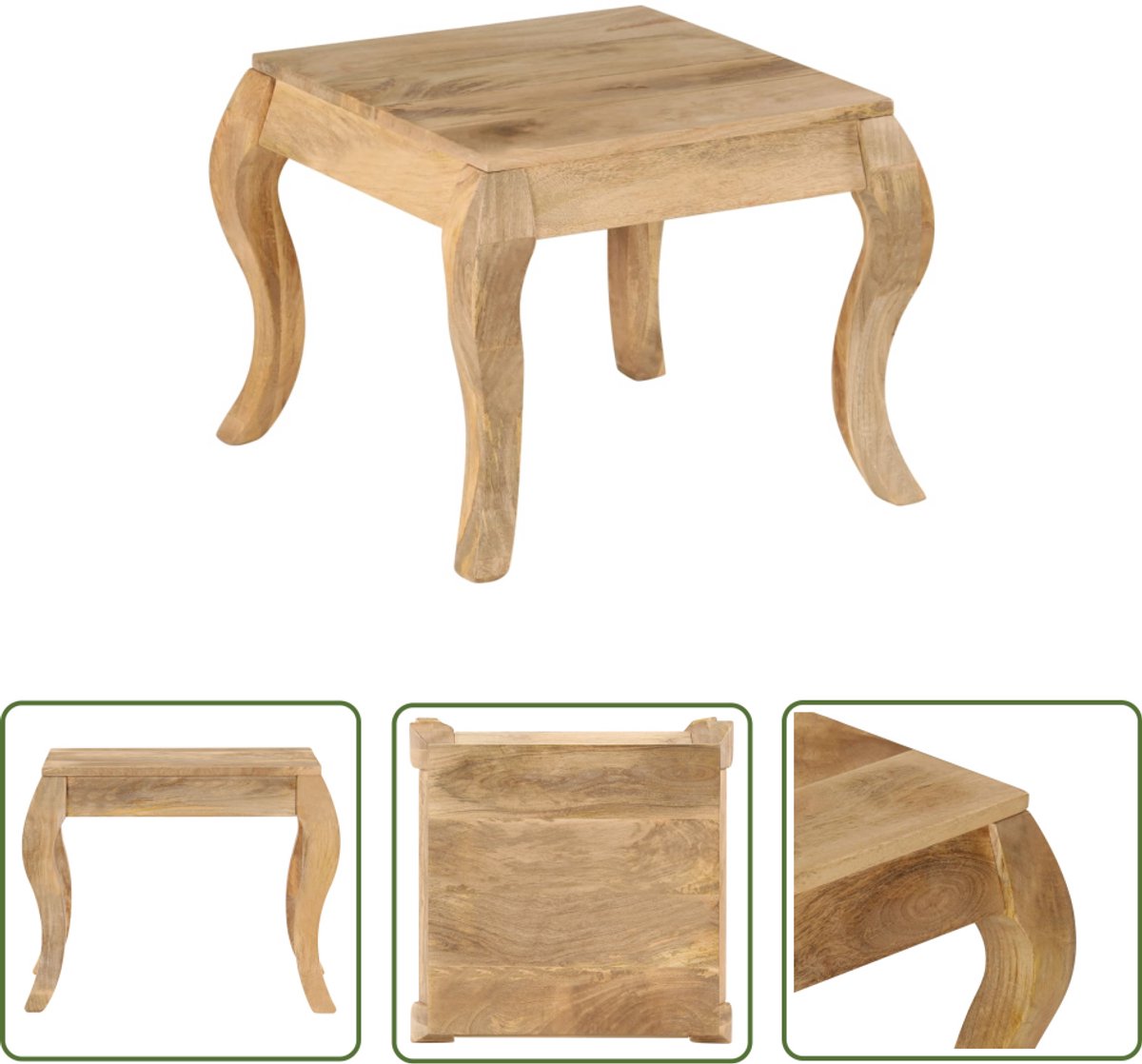 vidaXL Bijzettafel - 45x45x40 - cm - massief - mangohout Bruin