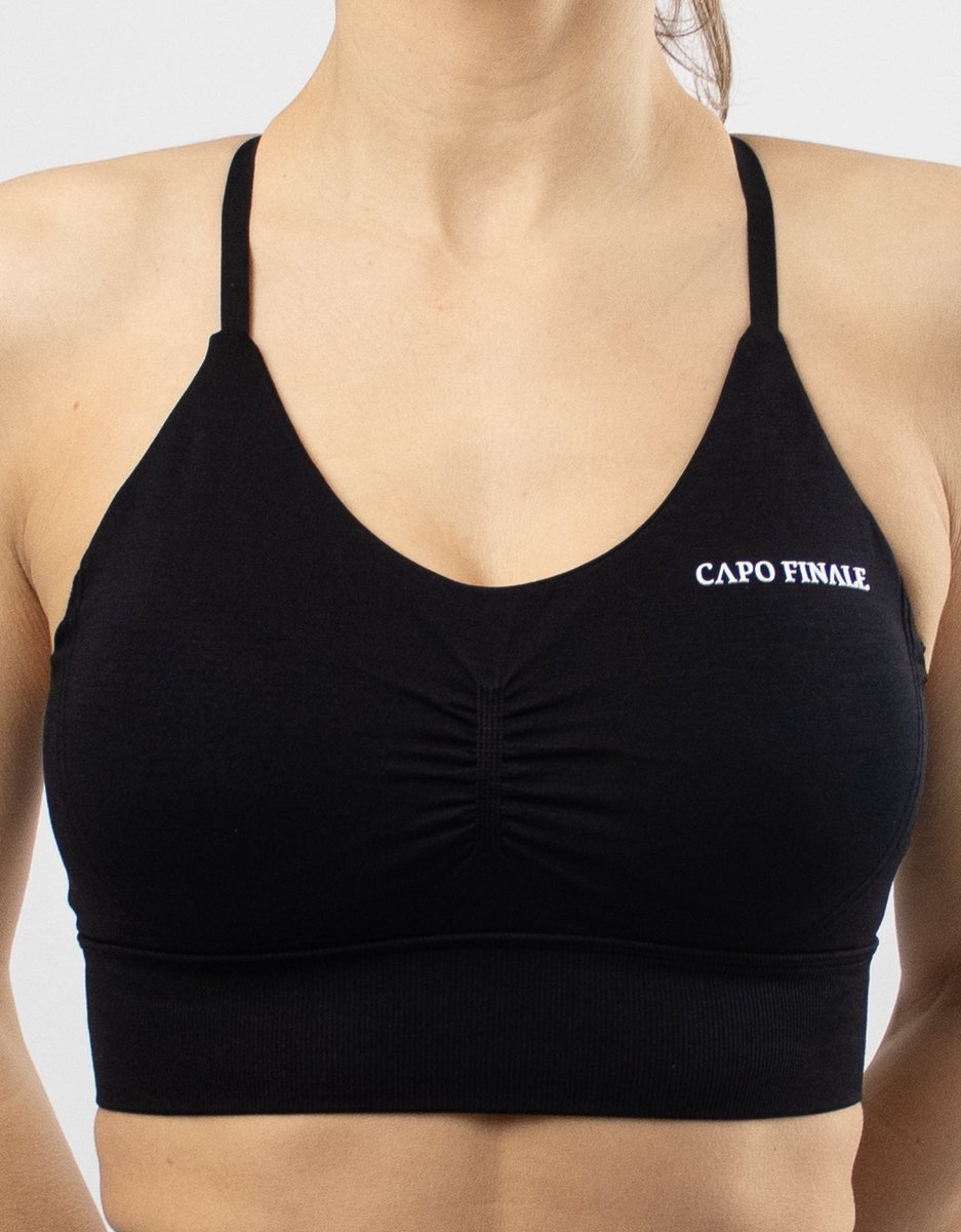 Verity Sportbra | CAPO FINALE - Sportbra's | S | Kleur Black | Sportkleding | Activewear | Gymkleding | Fitnesskleding | Sportoutfit | Fitness | Hardlopen | Crossfit | Yoga | Pilates | Krachttraining