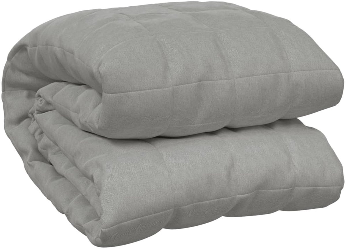 vidaXL Verzwaringsdeken - 152x203 cm - 7 kg - Grijs Verzwaringsdeken - Slaapcomfort - Slaapproblemen - Weighted Blanket - Drukkend Gevoel