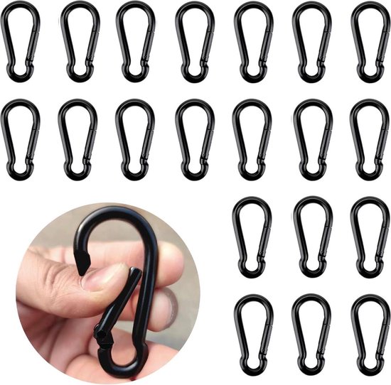 18 stuks Taschenaccessoire zum Nähen, D-ringen (40mm), Leiterschnallen und Karabinerhaken mit Drehgelenk, Robuuste metalen accessoire voor handtassen, Hondegeschier, Sleutelhangers en creatieve projec