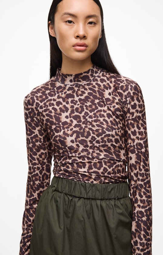 T-shirt Vila Vileoa L/s Haut à col montant - Noos 14066134 Nomad/leo Femme Taille - XXL