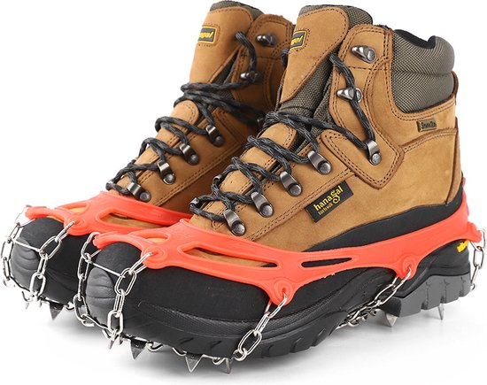 24 Crampons Antidérapants Acier Inoxydable Pour Chaussures De Randonnée - Traction Glace Neige - Avec Sangle Réglable