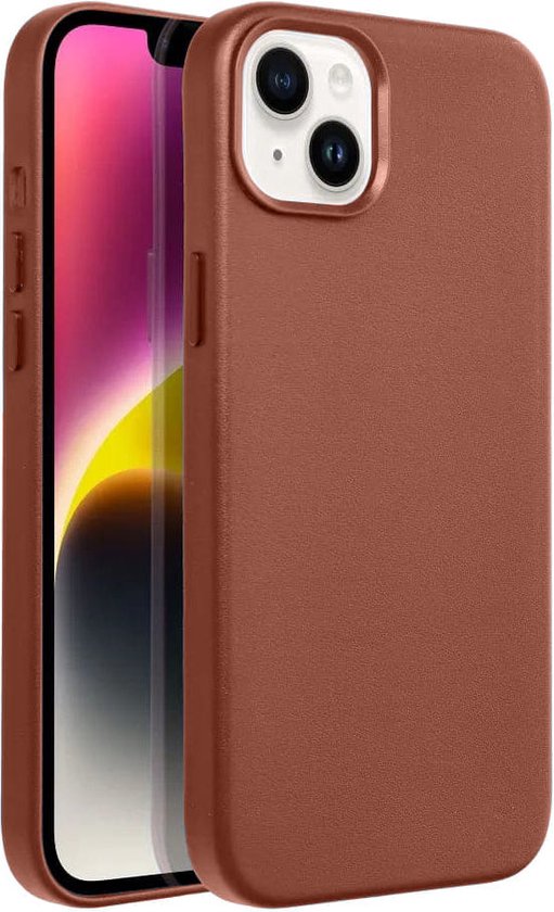 Casify Étui en cuir adapté à l'étui MagSafe iPhone 15 - Terre d'Ombre