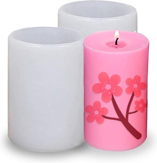 Goodivery ® 2 stuks kaarsen gietvorm, siliconen vorm, rond, siliconen vorm voor kaarsen, doe-het-zelf siliconenvorm, voor het maken van kaarsen, handgemaakte zeep, ambachtelijke ornamenten, cilindergietvorm, geurkaarsen