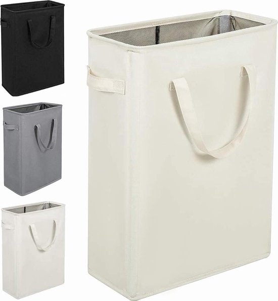 Wasmand met grote capaciteit, hangend, opvouwbaar, ruimtebesparend, aan de muur gemonteerde mand voor vuile kleren, opbergtas voor slaapkamerkleding  15