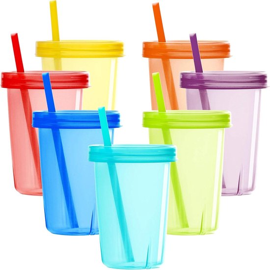 Mifoci Gaming Party Favor Video Game Plastic Herbruikbare Leuke Bekers met Deksels en Rietjes Gamer Tumbler Iced Coffee Travel Mok Water Fles voor Volwassen Kind Game Verjaardagsfeestartikelen (24