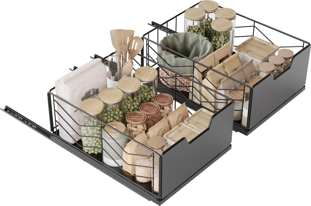 La'Moussawi ® Uittrekbare Telescopische Laden Organizer voor Keuken en Badkamer