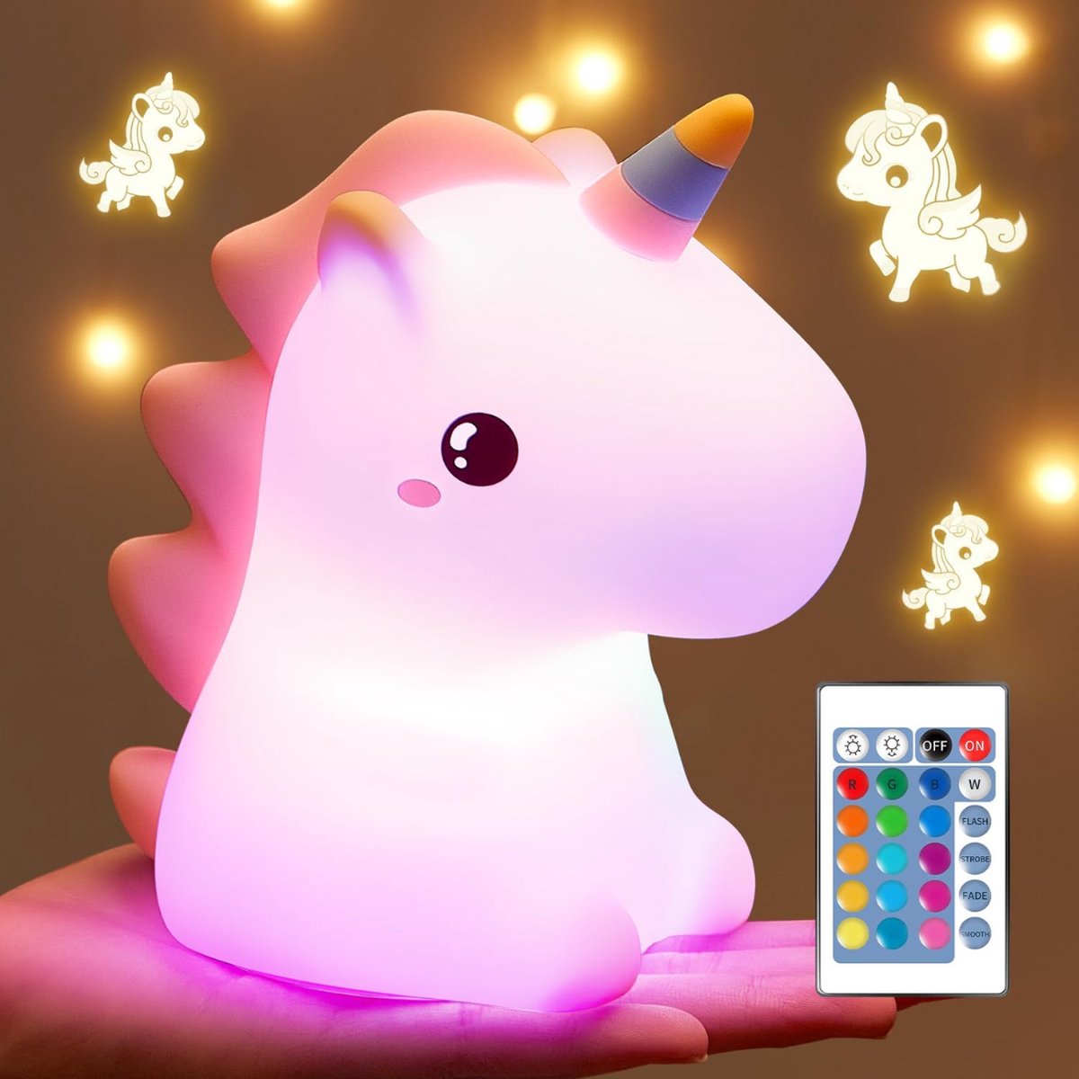 DD® Kindernachtlampen - Nachtlampje Volwassenen - Nachtlampje Kinderen - 11x10x16cm - Wit/Zilver