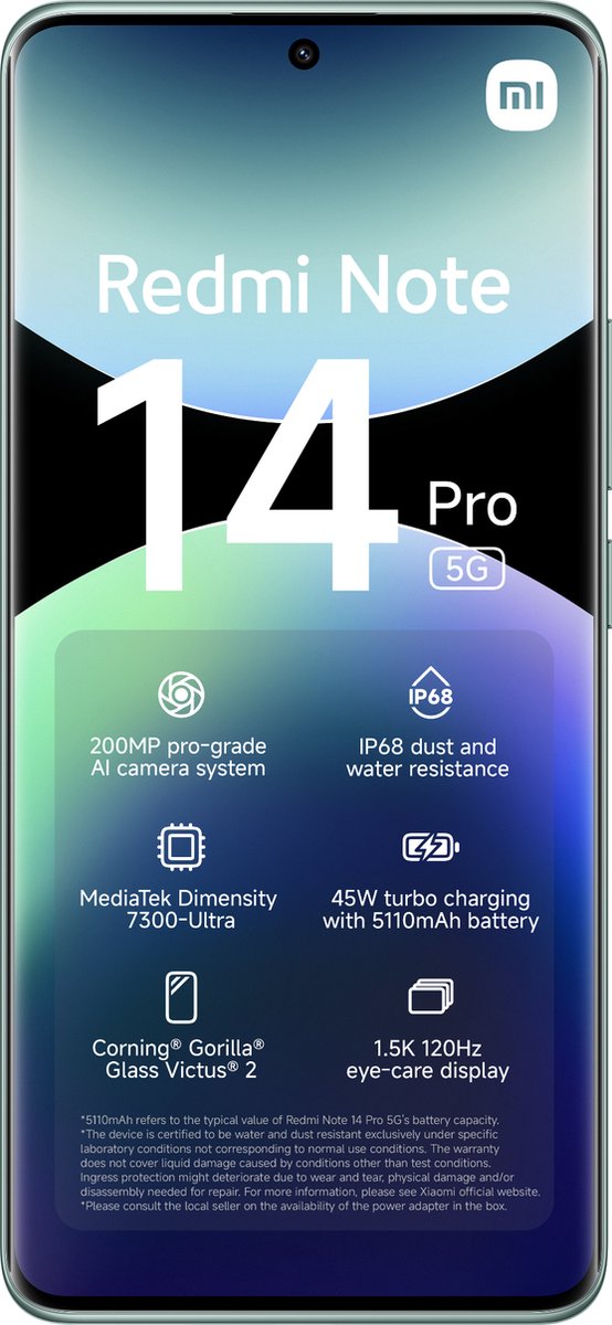 Xiaomi Redmi Note 14 Pro - 8GB/256GB - Coral Groen thumbnail 2