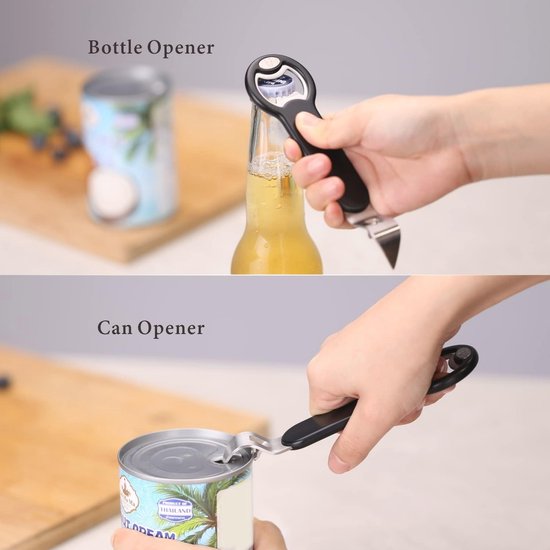 5-in-1 handmatige plastic flesopener roestvrij staal multifunctionele