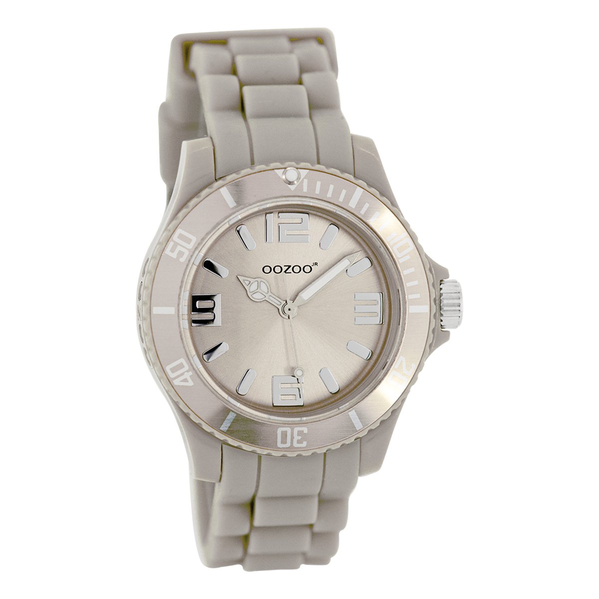 OOZOO Timepieces - Taupe horloge met taupe rubber band - JR249