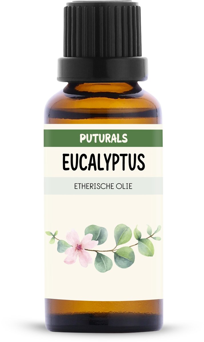 Puturals Eucalyptus Olie 100% Natuurlijk - 30ml - Puur en Vegan - Eucalyptus Etherische Olie voor Huid, Haar en Aromatherapie