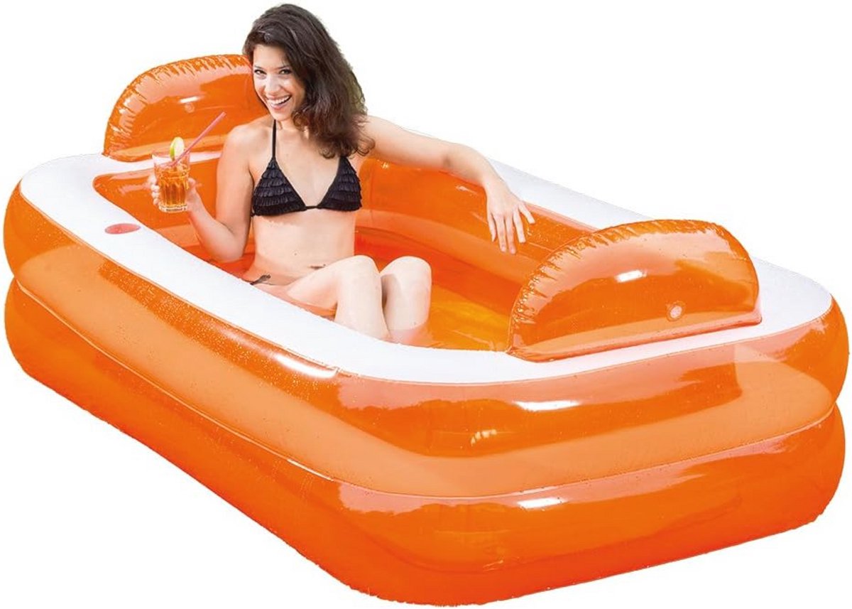 Zwemland Relax & Genieter opblaasbaar zwembad, oranje, 195 x 122 x 50 cm