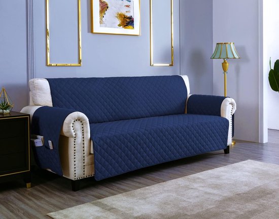 Set van 2 sierkussens JACARANDA Katoen 45 x 45 cm Blauw geometrisch patroon