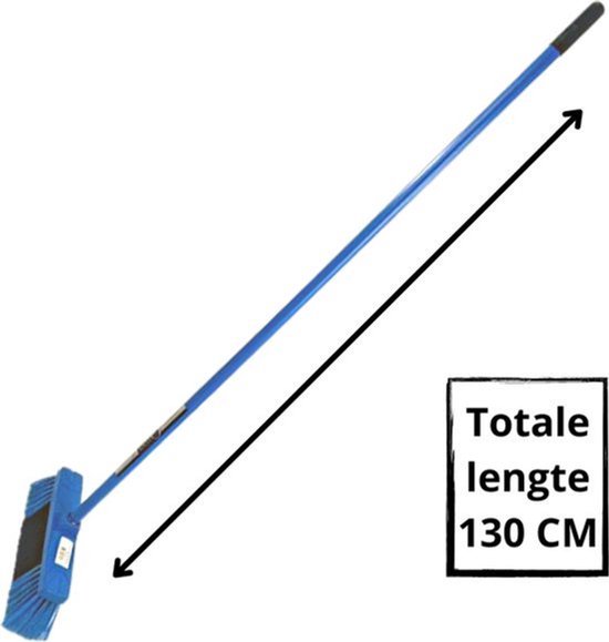 Synx Tools Binnenbezem Blauw + Vloertrekker 75cm met Steel 150cm - Kamerveger - Vloerreiniger - Moppen - Zachte bezem met steel 130cm van Synx Tools — afbeelding 3
