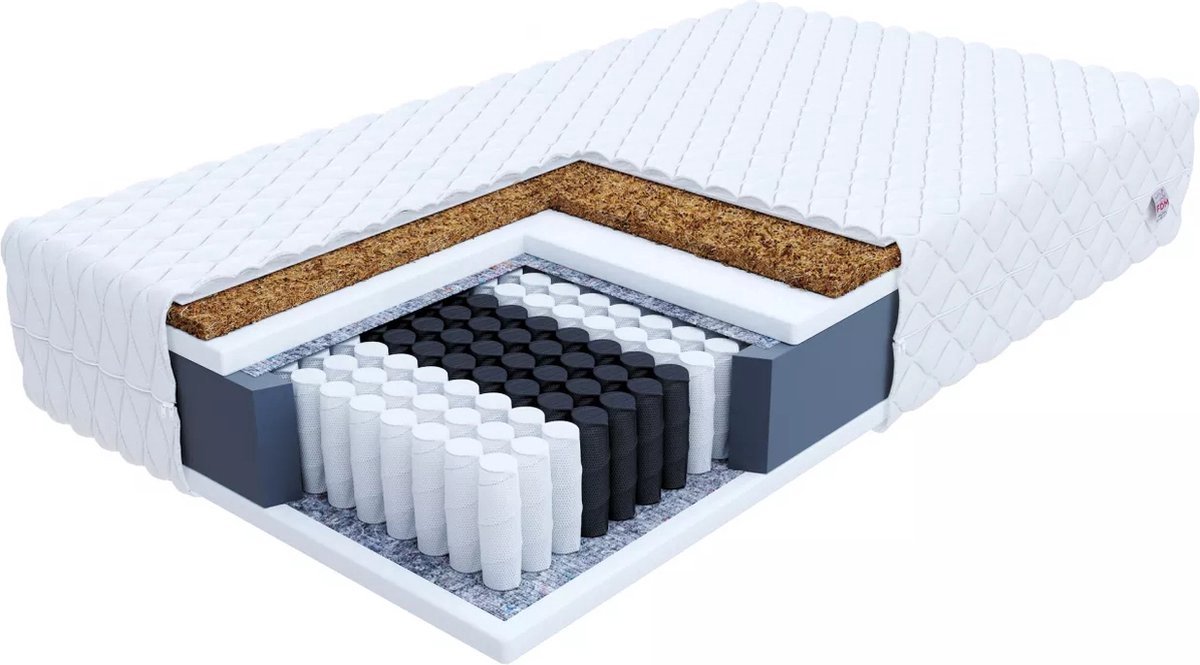 FDM® FAMILY MAX Matras 160x200 cm - Hoogte 24 cm H2 en H3 - Pocketvering Matrassen - Dubbelzijdig - 7 zones - Antiallergisch