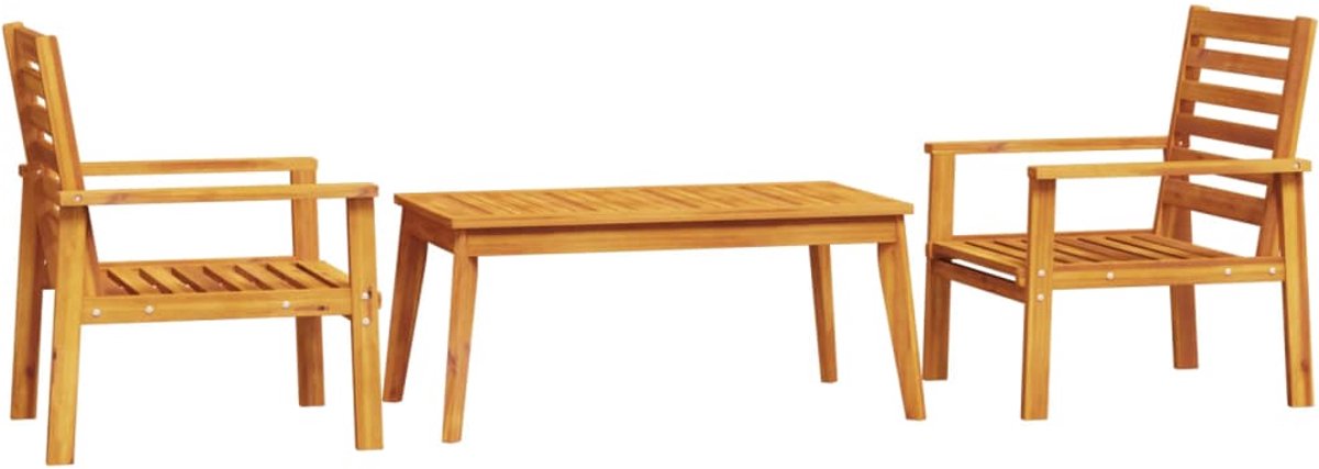Tuin Lounge Set van massief acaciahout met loungebank en buitentafels.