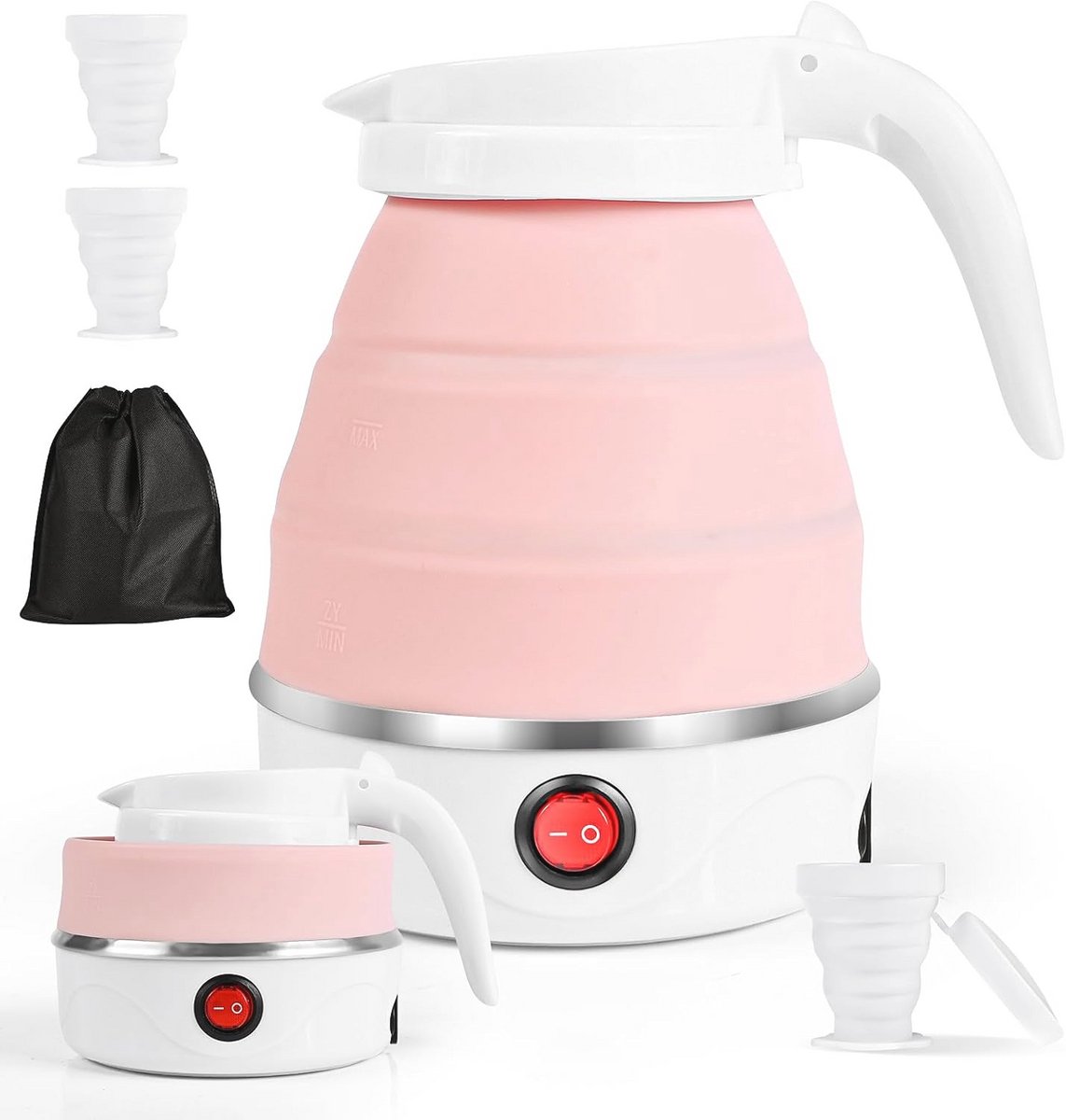 Opvouwbare Elektrische Waterkoker voor Camping en Reis - 0,6 Liter Draagbare Waterkoker